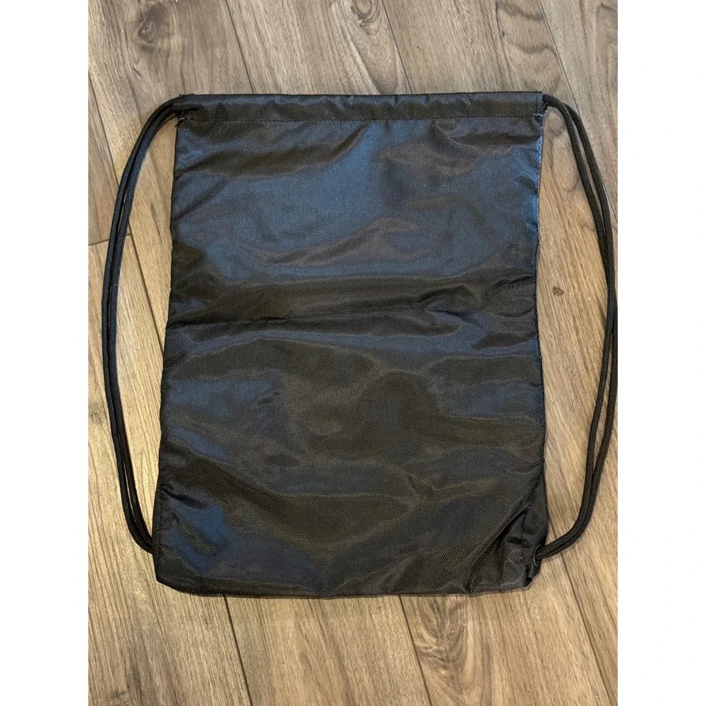 Adidas Drawstring Cinch Bag Black Blue Three Stripes Basketball Mesh Sackpack